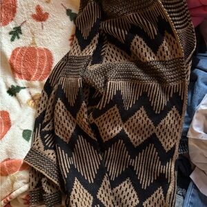 NWOT Black and Tan Chevron Knit Cardigan